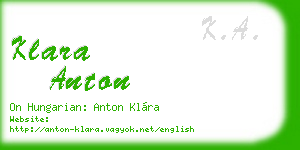 klara anton business card